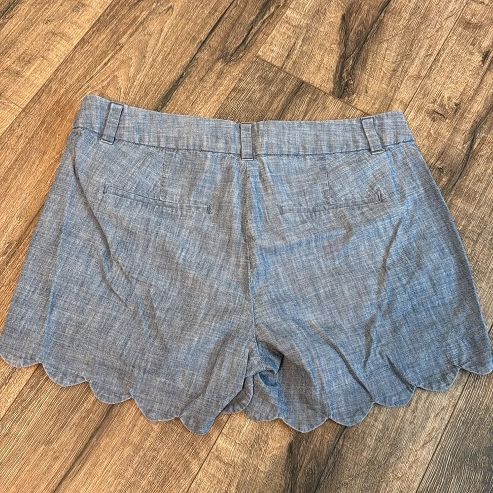 J. Crew Gray High Waist Shorts with Scalloped Hem